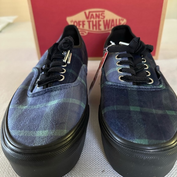 Vans Women's Authentic Stacked Velvet Plaid Green Black Platform Shoes Size 10 - Picture 3 of 7